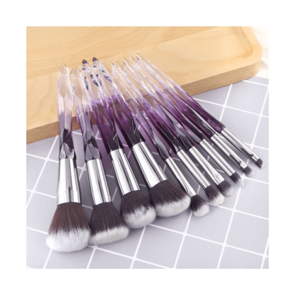 10pcs Luxurious Crystal Makeup Brushes