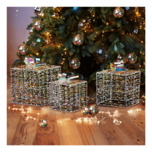 Iridescent Pre-lit LED Gift Box Set of 3